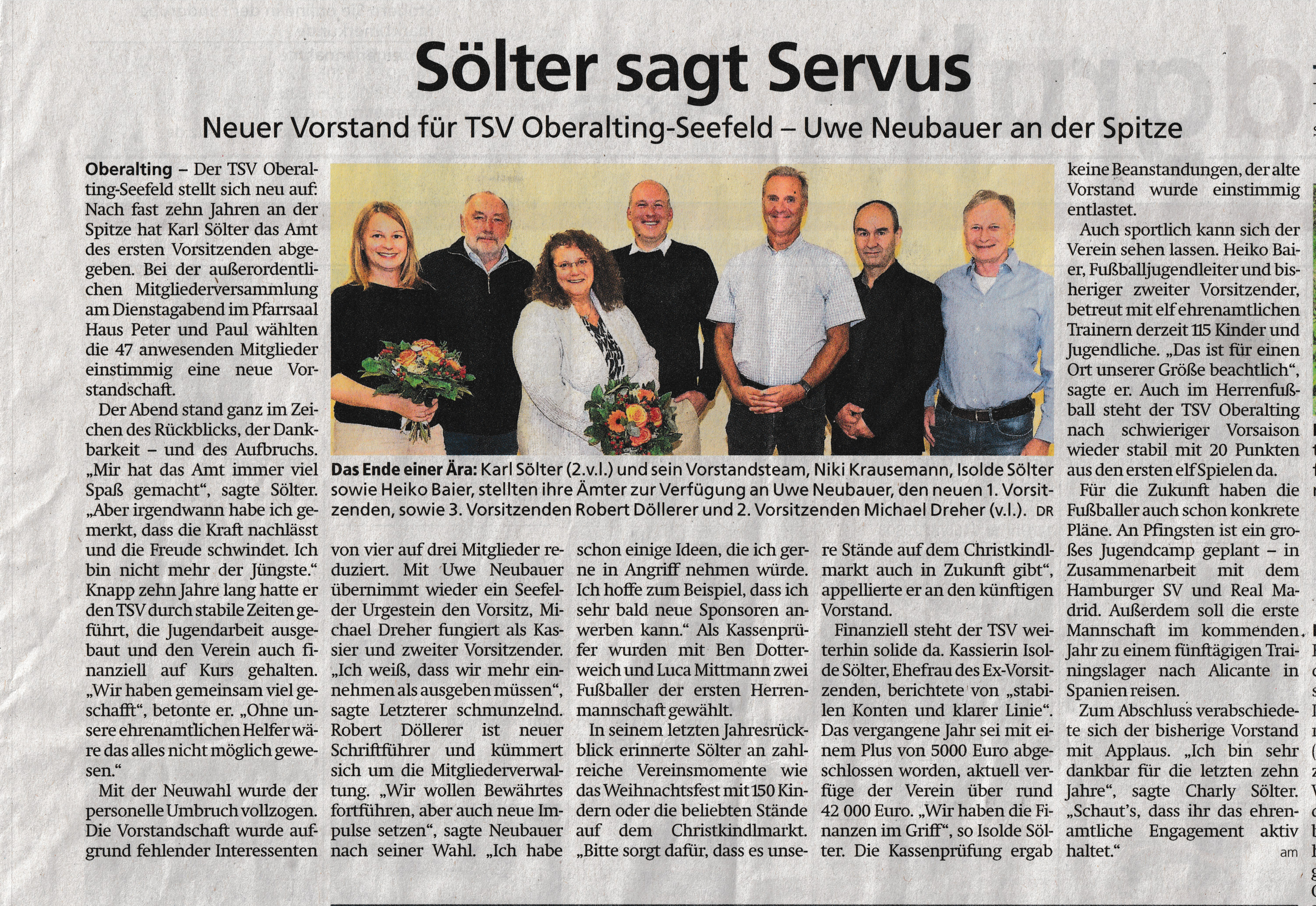 Neuer Vorstand für TSV-Oberalting-Seefeld